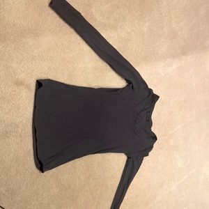 Dark grey top with lace back